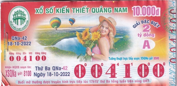 Mẫu vé xổ số Quảng Nam và thông tin cần biết